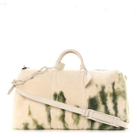 LOUIS VUITTON Mink Keepall Bandouliere 50 Vison White 